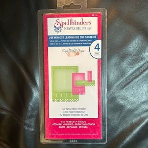Spellbinders Nestabilities Card Creator A2 Fancy Ribbon Threader 4 pcs